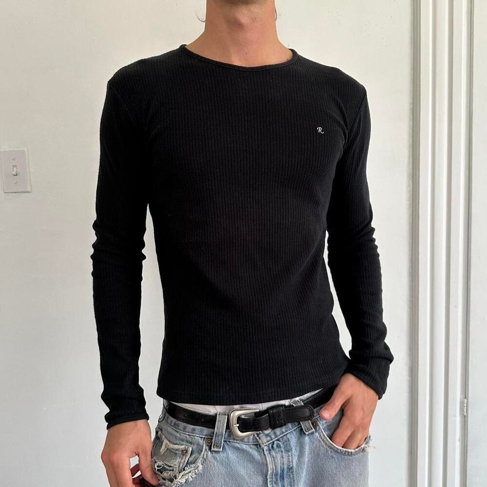 Rare Vintage SS03 RAF Simmons Black Fitted Longsleeve Thermal Shirt